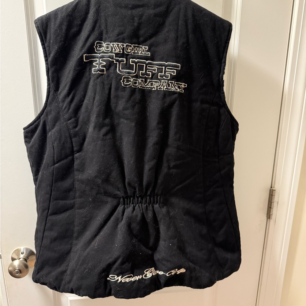 Vintage Early 2000’s Cowgirl Tuff CO Black /Zebra Reversible Quilted Vest
